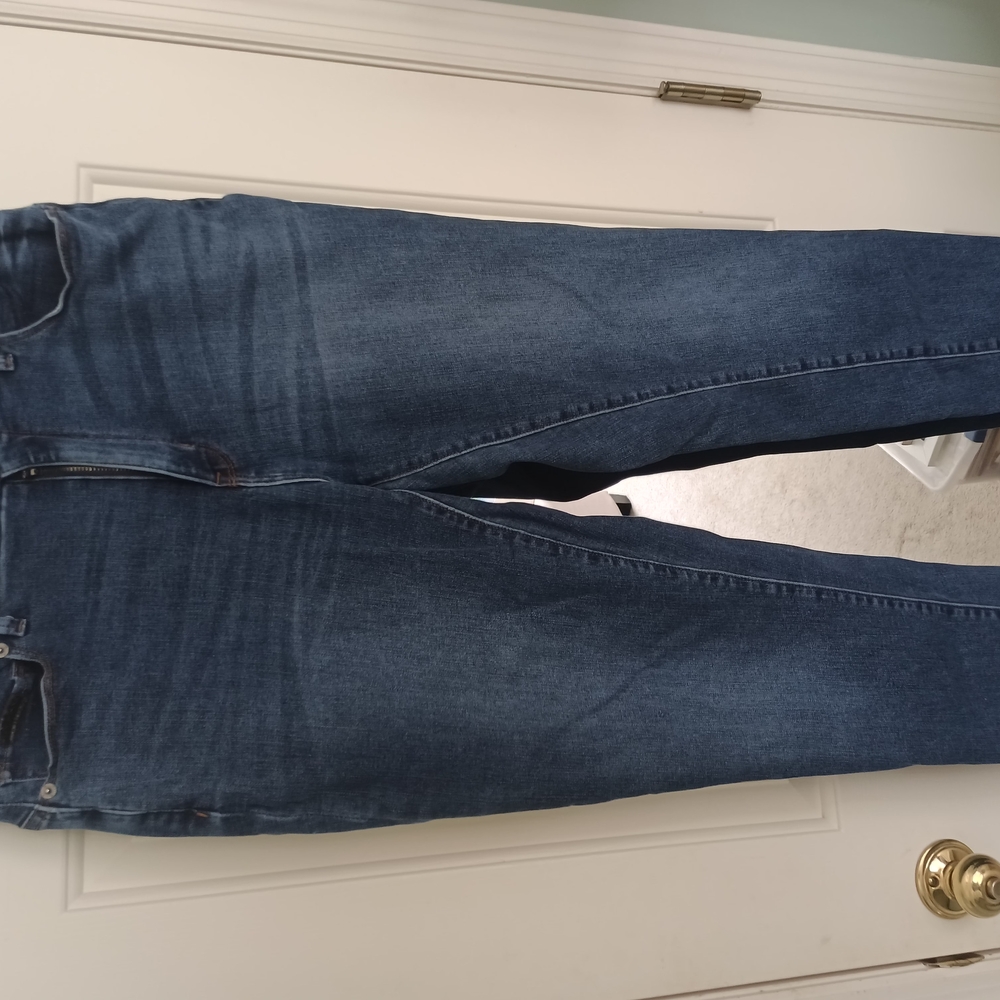 DKNY Women's Straight Leg Jeans in Dark Blue Denim